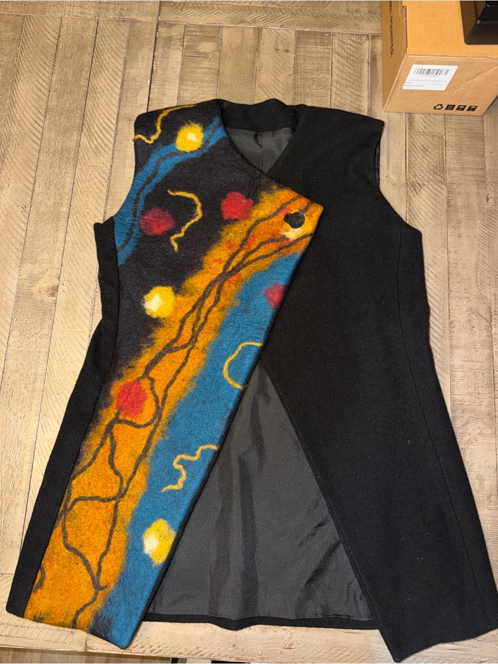 Miriam Carter Feltmaker Handmade Wearable Art Wool Asymmetric Duster Vest